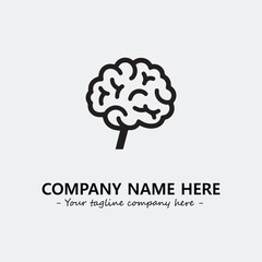 Brain illustration black and white for logo company vector image
