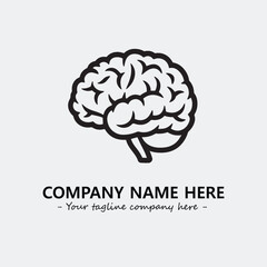 Brain illustration black and white for logo company vector image
