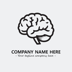 Brain illustration black and white for logo company vector image
