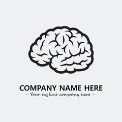 Brain illustration black and white for logo company vector image
