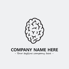 Brain illustration black and white for logo company vector image
