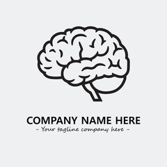 Brain illustration black and white for logo company vector image
