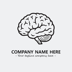 Brain illustration black and white for logo company vector image
