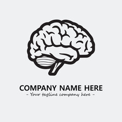 Brain illustration black and white for logo company vector image

