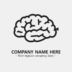 Brain illustration black and white for logo company vector image
