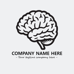 Brain illustration black and white for logo company vector image
