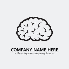 Brain illustration black and white for logo company vector image
