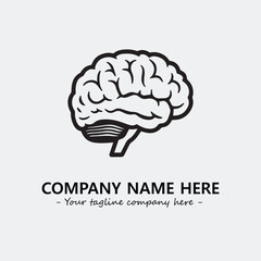 Brain illustration black and white for logo company vector image
