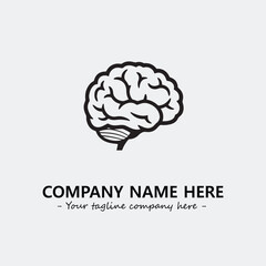 Brain illustration black and white for logo company vector image
