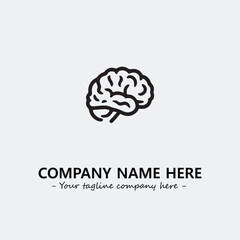 Brain illustration black and white for logo company vector image
