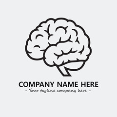 Brain illustration black and white for logo company vector image
