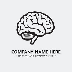 Brain illustration black and white for logo company vector image
