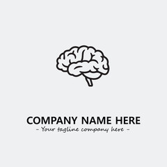 Brain illustration black and white for logo company vector image
