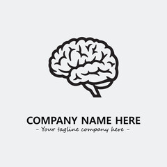 Brain illustration black and white for logo company vector image
