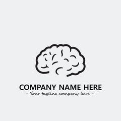 Brain illustration black and white for logo company vector image
