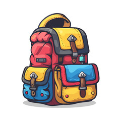 Fototapeta premium Colorful Adventure Backpack Illustration Ready for Exploring and Travel Outdoors