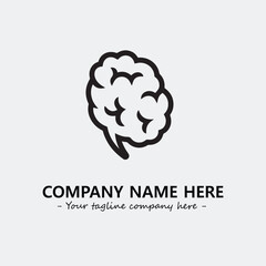 Brain illustration black and white for logo company vector image
