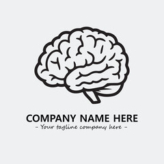 Brain illustration black and white for logo company vector image
