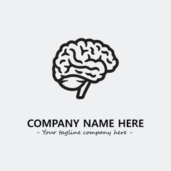 Brain illustration black and white for logo company vector image
