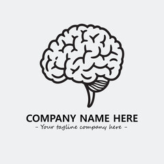 Brain illustration black and white for logo company vector image
