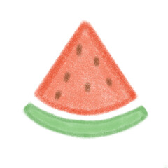 Crayon drawing of watermelon 