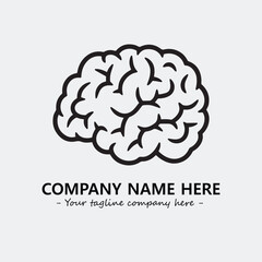 Brain illustration black and white for logo company vector image
