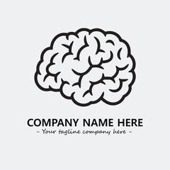 Brain illustration black and white for logo company vector image
