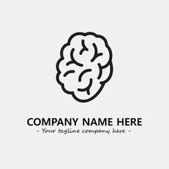 Brain illustration black and white for logo company vector image
