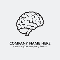 Brain illustration black and white for logo company vector image
