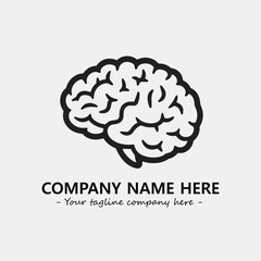 Brain illustration black and white for logo company vector image
