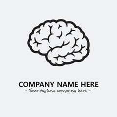 Brain illustration black and white for logo company vector image
