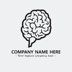 Brain illustration black and white for logo company vector image
