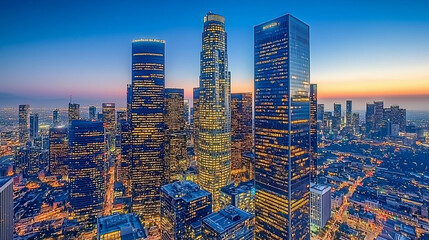 Obraz premium City Skyline Dusk (2)