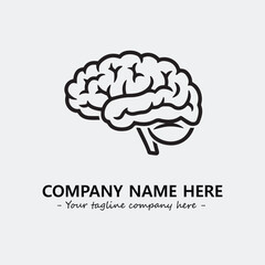 Brain illustration black and white for logo company vector image
