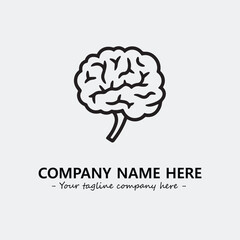 Brain illustration black and white for logo company vector image
