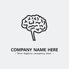 Brain illustration black and white for logo company vector image
