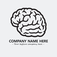 Brain illustration black and white for logo company vector image
