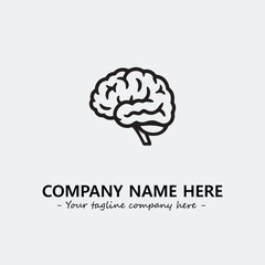 Brain illustration black and white for logo company vector image
