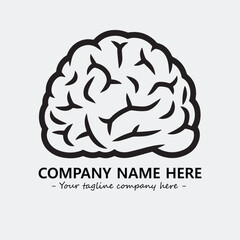 Brain illustration black and white for logo company vector image
