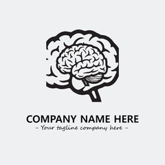 Brain illustration black and white for logo company vector image
