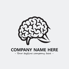 Brain illustration black and white for logo company vector image
