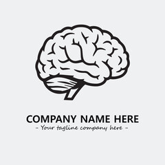 Brain illustration black and white for logo company vector image
