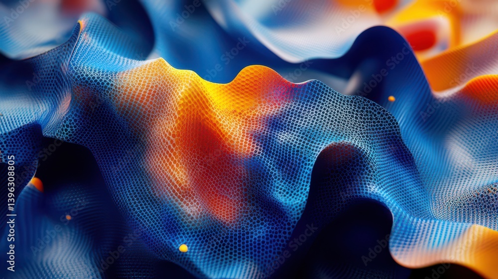 Poster abstract blue and colorful background with flowing smoke fire and light in a smooth dark pattern