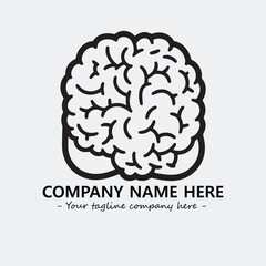 Brain illustration black and white for logo company vector image

