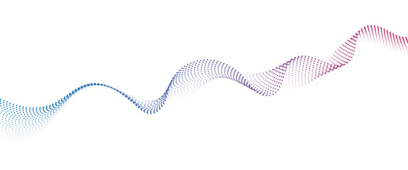 Flowing Dot Wave halftone gradient pattern on transparent background	
