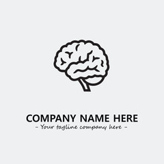 Brain illustration black and white for logo company vector image
