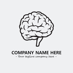 Brain illustration black and white for logo company vector image
