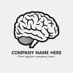 Brain illustration black and white for logo company vector image
