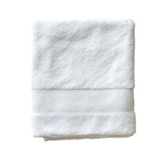 Neatly folded white towel on smooth surface, perfect for adding touch of elegance to any bathroom decor