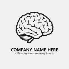 Brain illustration black and white for logo company vector image
